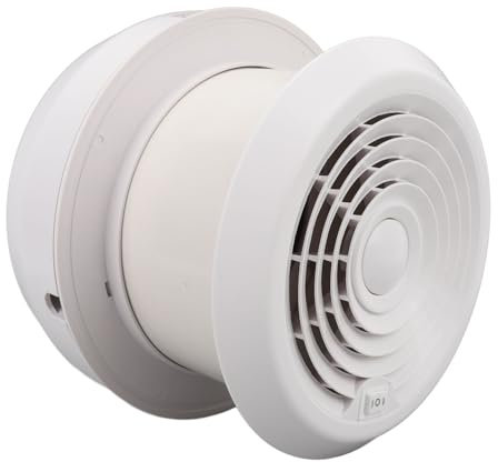 SUNFECILI 12 V RV-Dach-Abluftventilator, 5000 U/min, Runde Belüftung, Deckenventilator mit Bildschirm für Camping-Enthusiasten, Anhänger, Wohnmobil, Yacht
