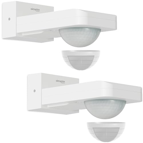 Oktaplex Tea set da 2 sensori di movimento per esterni Bianco 9 m