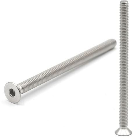10x Vis FHC M4 x 60mm inox - Tête fraisée 6 pans creux en Acier Inoxydable A2 - ISO 10642 Vis à métaux filetage complet métrique pour écrou, clé allen M4x60