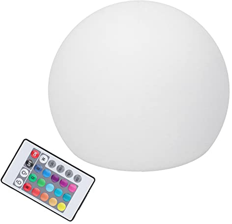 YWBL-WH RGBW-LED-Kugelleuchte, RGBW-Kugellampe, 16 Farben, dimmbar, 4 Modi, 24-Tasten-Fernbedienung, PE-Schale für Schlafzimmer, Tisch, Schreibtisch, 12 x 12 cm