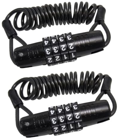 ibasenice 2pcs Portable -Theft Cable Lock for Bike Scooter Motorcycle Password Lock for Secure Locking Compact Design for Easy Storage and Use