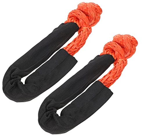 UKCOCO 2 pièces Manilles Souples Corde Orange pour Remorquage Système de Récupération avec pour Véhicules Difficuté