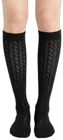 Xetpc Calcetines para traje regional para mujer, de alta calidad, para Oktoberfest, calcetines largos, para mujer, estilo de ganchillo, para bodas, fiestas tradicionales de Oktoberfest y festivales