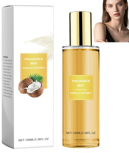 Spray profumato alla vaniglia e cocco, spray per capelli e corpo a lunga durata per donna, profumo al cocco e vaniglia, deodorante, nutriente e idratante, fragranza leggera per tutto il giorno (1pcs)