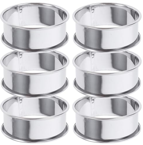 SEWACC Anneaux De Cuisson En Acier Inoxydable Moule Pâtisserie Rond Antiadhésif 2.36 in Anneau De Muffin Pour Crêpes Mousses Tartes Et Petits Gâteaux 1 Pièce