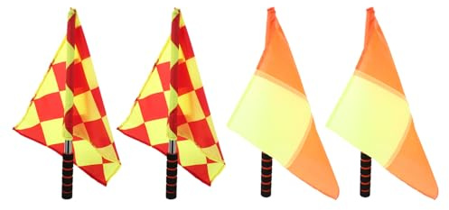 Abaodam Lot De 4 Drapeaux D'Arbitre Rugby Football Penalty Juge De Ligne Juge De Ligne