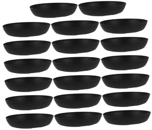Homoyoyo 20 Bandejas Negras para Macetas de Plástico, Platillos para Plantas Drenaje y Bandejas de Agua para Jardineras de Interior, Accesorios para Cultivo y Cuidado de Plantas