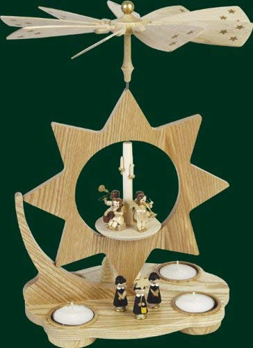 Presenti il carolers della piramide + il lumino 30 il cm Erzgebirge di arte di piega della piramide di angelo NUOVO