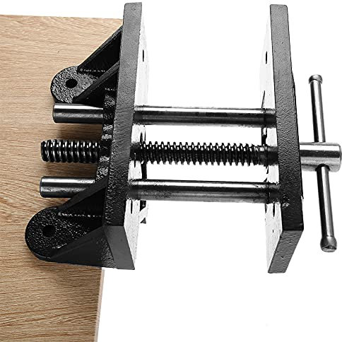 Ausla Morsa da Banco in Ghisa, 125mm Apertura Mascelle Parallele per Falegnameria - Attrezzo Professionale da Tavolo per Serraggio Stabile