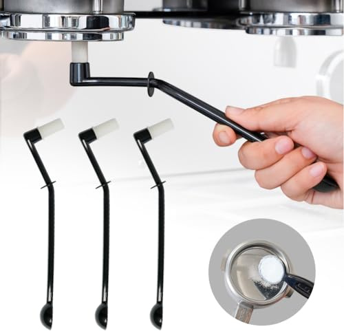 watchget Coffee Machine Cleaning Brush Set, 3 Pieces Espresso Cleaner Brushes with Spoon, Nylon Group Head Espresso Machine Cleaning Tool