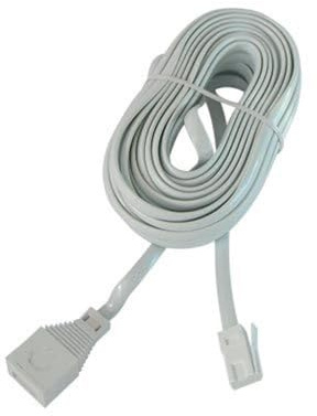 Aspect 15M White Telephone Extension Cable | Male to Female Extension Cable for UK Landline Phone Cord Home & Office Fax Modem Extender 4 Wire (Available in 3m, 5m, 10m, 15m, 20m)