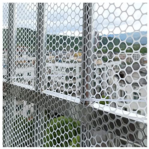 Drahtgitter Maschendraht Gartenzaun Hasendraht Garten Balkon Hof Zaungitter, Weißer Kunststoff Geflügelnetz Für Katzen Hunde Enten, Maschendrahtzaun, 0,5/0,8/1/1,2 M Breit ( Size : 1x50m(3.2x164ft) )