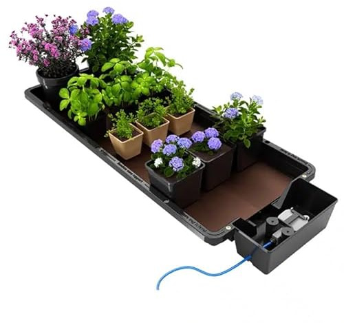 AutoPot Tray2Grow System - Standard Tray2Grow with No Tank - Self-Watering, Gravity-Fed Hydroponic Indoor System, Black