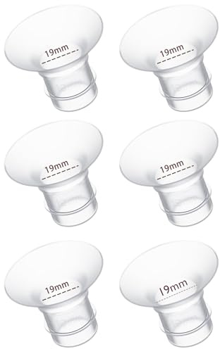 Flanscheinsätze für Milchpumpen und Zubehör, Flanschgrößen-Set, kompatibel mit Momcozy Milchpumpen-Flanscheinsatz Lansinoh/Spectra/Haakaa/Nullie/Medela Milchpumpe, elektrisch (19 mm, 6 Stück)