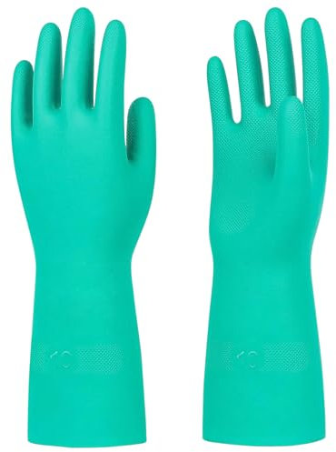 Eiito Guanti da lavoro, guanti chimici, guanti di protezione chimica, guanti protettivi, prodotti chimici, resistenti agli acidi (verde, XL)