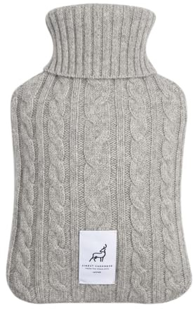 Öko 100% Kaschmir Wärmflasche gestrickt Bauchflasche Zopfmuster