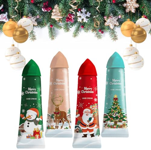 Crema per le mani,Regalo di Natale,Crema Nutriente Per Le Mani,Creme Mani Portabili,Ice Cream Style,Regalo Donna,per il piede,per l'inverno, profumo,per il giorno,crema idratante,4pc