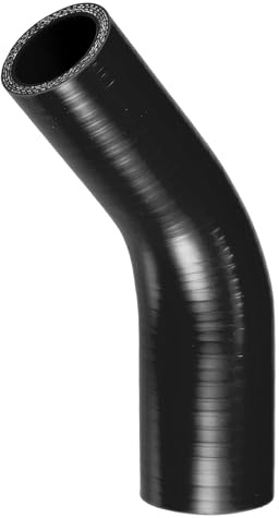 X AUTOHAUX 32-38mm/1.26-1.50 ID 90mm Length 45 Deg Black Silicone Hose | 1 Pcs, 3.54 Length, Universal, Coolant Hose, High Temp, Turbo Intercooler, Direct Fit, Radiator Coolant