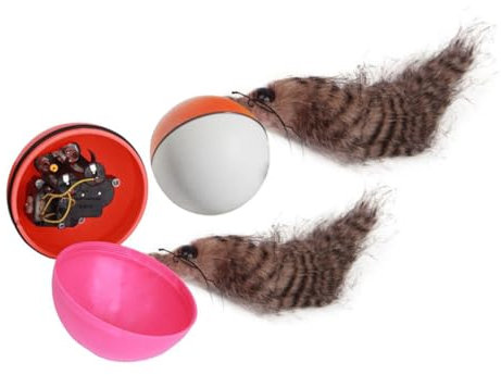Sosoport Elektrisches Wieselspielzeug Ball 2 Stück Aus Kunststoff Motorisiert Rollender Ball Für Katzenwelpen Hunde Spielerisches Greifen