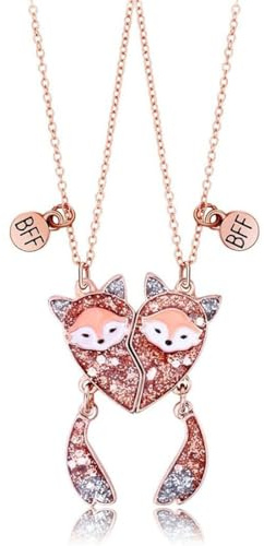 WKRTDY Collana dell'Amicizia per 2, Gioiello abbinato per amiche, regalo di compleanno o Natale, perfetto per damigelle d'onore, ragazze, signore e sorelle, Ideale anche per relazioni a lunga distanza