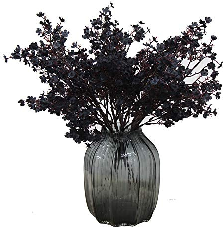 JAKY-Global Künstliche Blumen 12 Stück Getrocknete Unechte Seide Blumen Babysbreath Pflanze Dekoration für Hochzeit Sträuße Haus Garten Party Blumenschmuck (Schwarz)