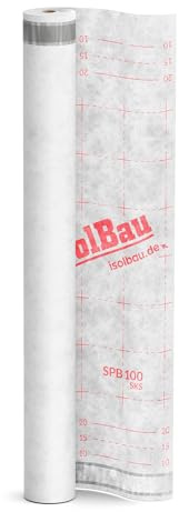 Isolbau Unterspannbahn Dach SPB 100 SKS, 37,5 m² Rolle (1,5 x 25 m) - Dampfdurchlässige Unterdeckbahn mit 2 Klebestreifen - Selbstklebende Dachfolie 100 g/m² - witterungbeständig und wasserdicht