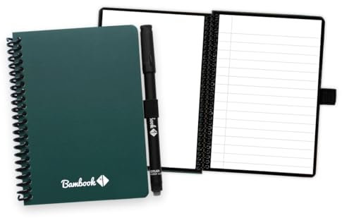 BAMBOOK Colourful Notizbuch - Forest - A6 - Blanko & Liniert - Wiederverwendbares Notizbuch, Notizblock, Reusable Notebook, Löschbares Whiteboard-Notizbuch