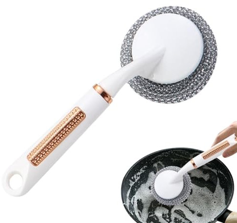 Cepillo abrasivo, cepillo de alambre, cepillo rascador de alambre de acero inoxidable, cepillo para fregar ollas – Escoba para exteriores, cepillo mental para encimeras, vajilla, lavabo,