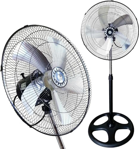Generico Ventilatore a Piantana 5 Pale in Metallo Basso Consumo 65W Regolabile