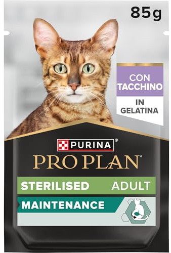 Purina Pro Plan Stérilisé Aliments humides pour Chats Adultes stérilisés en gélatine Dinde, 26 sachets de 85 g