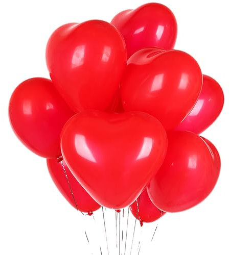 KOBOKO Herzluftballons Rot, 100 Stk 12 Zoll Herzballons Hochzeit, Helium Luftballons Hochzeit, Herz Latex Luftballon Geburtstag, Latex Herz Ballon Helium für Hochzeitsdeko Geburtstagsdeko Party Deko