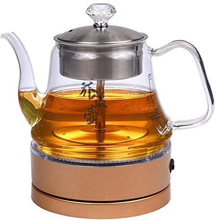 Hervidores, Hervidores de vidrio de 1 litro para agua hirviendo, Hervidor de agua ecológico, Caldera de agua inalámbrica con tapa interior de acero inoxidable, Protección de ebullición y secado