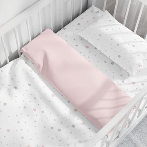 Pirinins Bettbezug 100% Bio-Baumwolle für Kinderbett 70x140 cm, Wendedesign, Allergikerfreundlich, Superweich, Premium-Kollektion, (Rosa Stern)