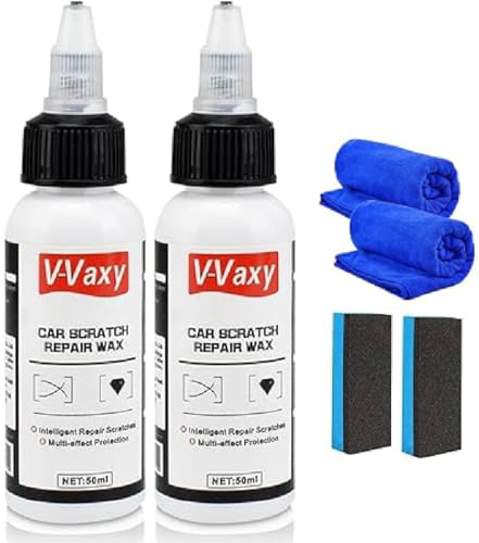 Ultimativer Farbwiederhersteller, V-Vaxy car scratch repair wax, Autolack reparatur polieren paste, Autokratzer reparieren und polieren lackieren restaurer, Auto kratzer entferner set (2)
