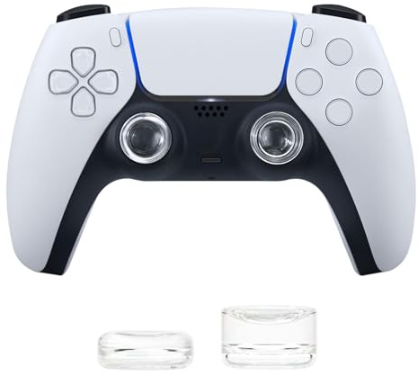 DLseego Thumb Stick Grips Only Compatible with PS4 PS5,Crystal Soft Transparent High and Low Joystick Caps Anti Slip Thumbstick Grips Caps Cover for PS5 PS4 Controller,Clear 3