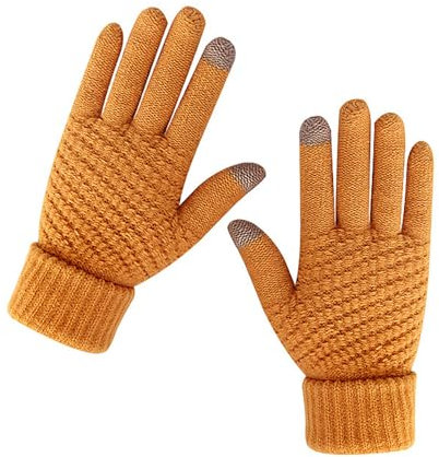 Hkfgdjdl Strickhandschuhe, trendige, warme Thermo-Handschuhe, dick, stilvolle Handschuhe für kaltes Wetter, Winter, Radfahren, Skifahren, Klettern
