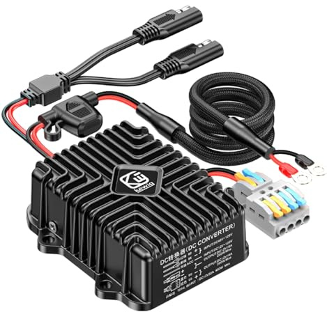 Kewig 400W 32A 12V Golf Cart 48V-120V to 12V Converter Voltage Regulator Reducer Transformer with Fuse DC Convert Regulator Power Supply Buck Transformer Module for Motorcycle Golf Cart Scooters