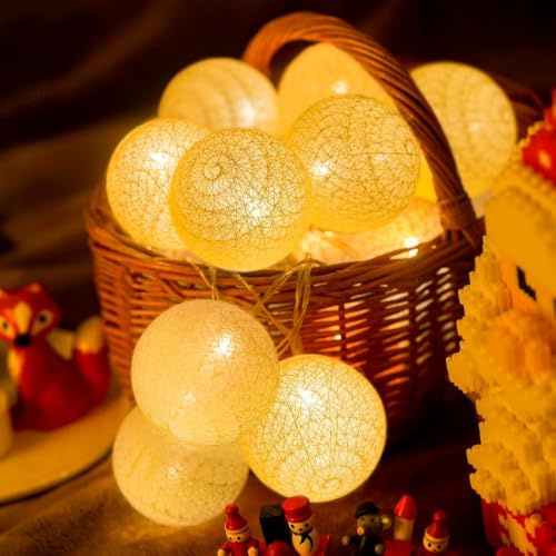 Ciskotu Lichterkette Außen Outdoor, 3.3M 20 LEDs Lampions Lichterkette mit Batteries, Garten Balkon Camping Lichterketten Lights, Aussenlichterkette Gartenbeleuchtung, Mehrfarbig
