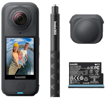 Insta360 X4 Air Starter Bundle - Lightweight 165g 8K 360 Camera, Invisible Selfie Stick, Replaceable Lenses, Shoot First & Frame Later, Built-in Wind Guard, FlowState Stabilization, AI-Powered App