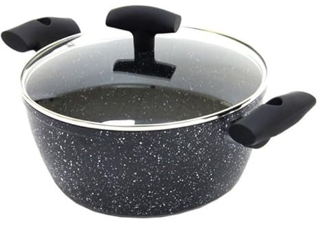 FIVE Simply Smart - Faitout en Aluminium & Couvercle Pierre 28cm Noir