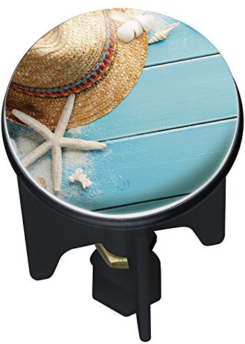 WENKO 21851100 Waschbeckenstöpsel Pluggy on The Beach Abfluss-Stopfen für alle handelsüblichen Abflüsse, Plastik, Mehrfarbig, 3,9 x 3,9 x 6,5 cm