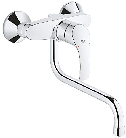 GROHE Eurosmart Küchenarmaturen - Einhand-Spültischbatterie (DN 15, Wandmontage) chrom, 32224002