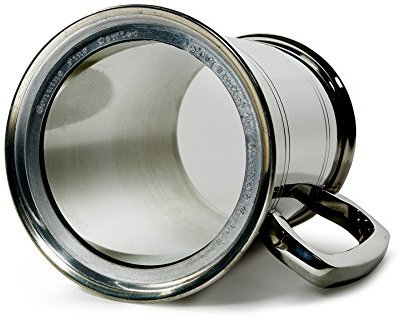 Wentworth Pewter – Boccale in peltro con base in vetro a doppio strato, 1 pinta