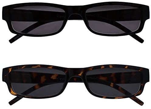 OPULIZE Lesebrillen-Set – 4er-Pack in Schwarz, Braun und Grau mit UV400-Sonnenlesebrille