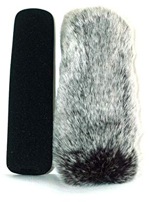 18 cm Pelzfell-Mikrofon-Windschutzscheibe, kompatibel mit Rode Ntg-3 ntg-2 ntg-1 Sony ECM-674 ECM-678 ECM 680s Audio-Technica AT897 Sennheiser MKH416/MKE600 Mikrofon