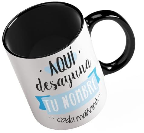 Ropa4 Taza de cerámica de desayuno Personalizada con tu Nombre