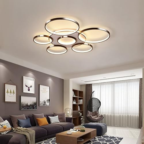 YZSJ Deckenlampe Wohnzimmer LED Deckenleuchte Dimmbar Mit Fernbedienung Groß Modern Lichtfarbe/Helligkeit Einstellbar Lampe Schlafzimmer Esszimmer Küchelampe Acryl Metall Pendelleuchte,5heads