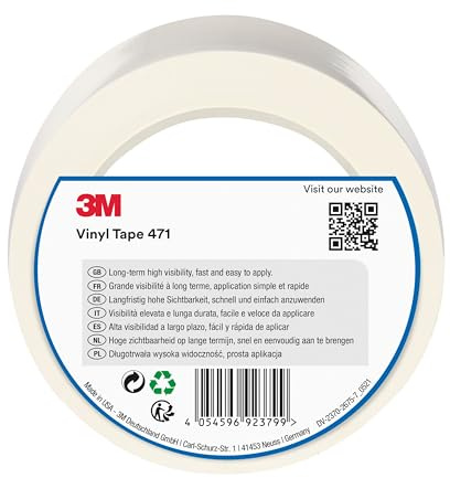 3M Cinta de Vinilo 471, Blanca, 50 mm x 33 m