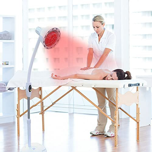 Yolancity Infrarot Lampe 275W Rotlichtlampe Wärmelampe Infrarotlampe mit Ständer Temperatur verstellbar Rotlicht Strahler Infrarotlichttherapie zur Linderung von Muskelschmerzen (B)