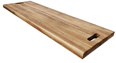 Tabla de embutidos grande con asas, 36.6 x 11.6 pulgadas, tabla de charcutería extragrande, bandeja grande para servir carne, tabla de queso y aperitivos de fiesta (madera de acacia)